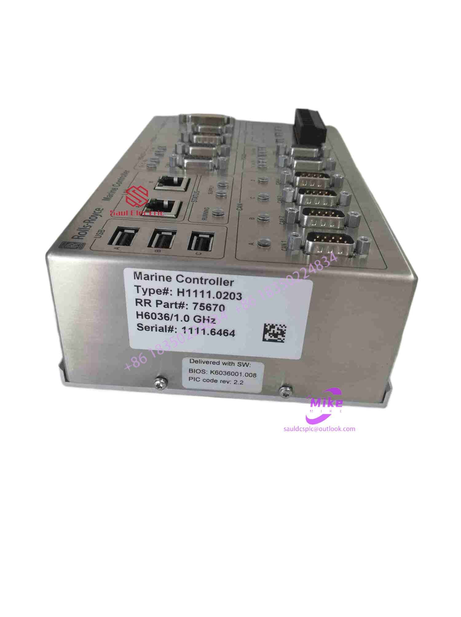 ROLLS ROYCE MARINE CONTROLLER H1111.0203 / 75670 H6036/1.0 GHz